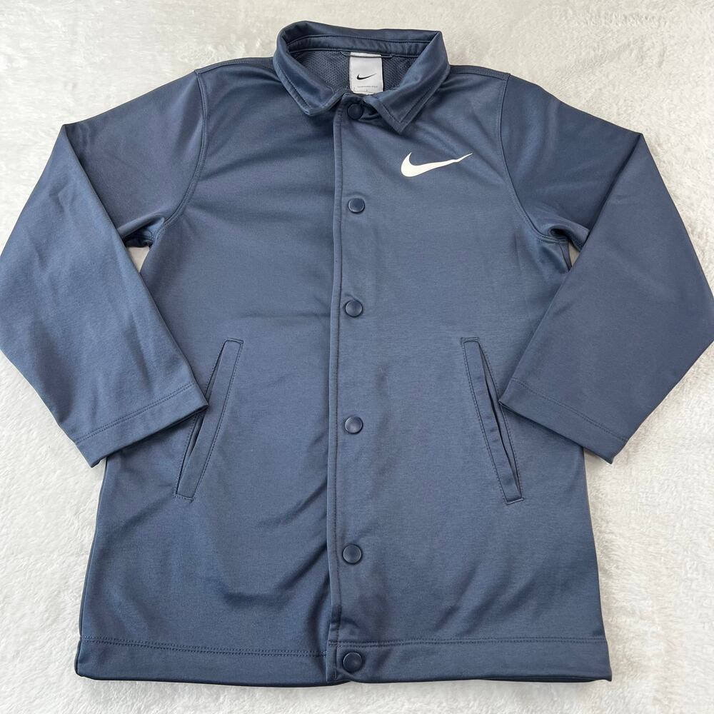 Nike Therma-FIT Thunder Blue Coach jacket Snap Button boys size small